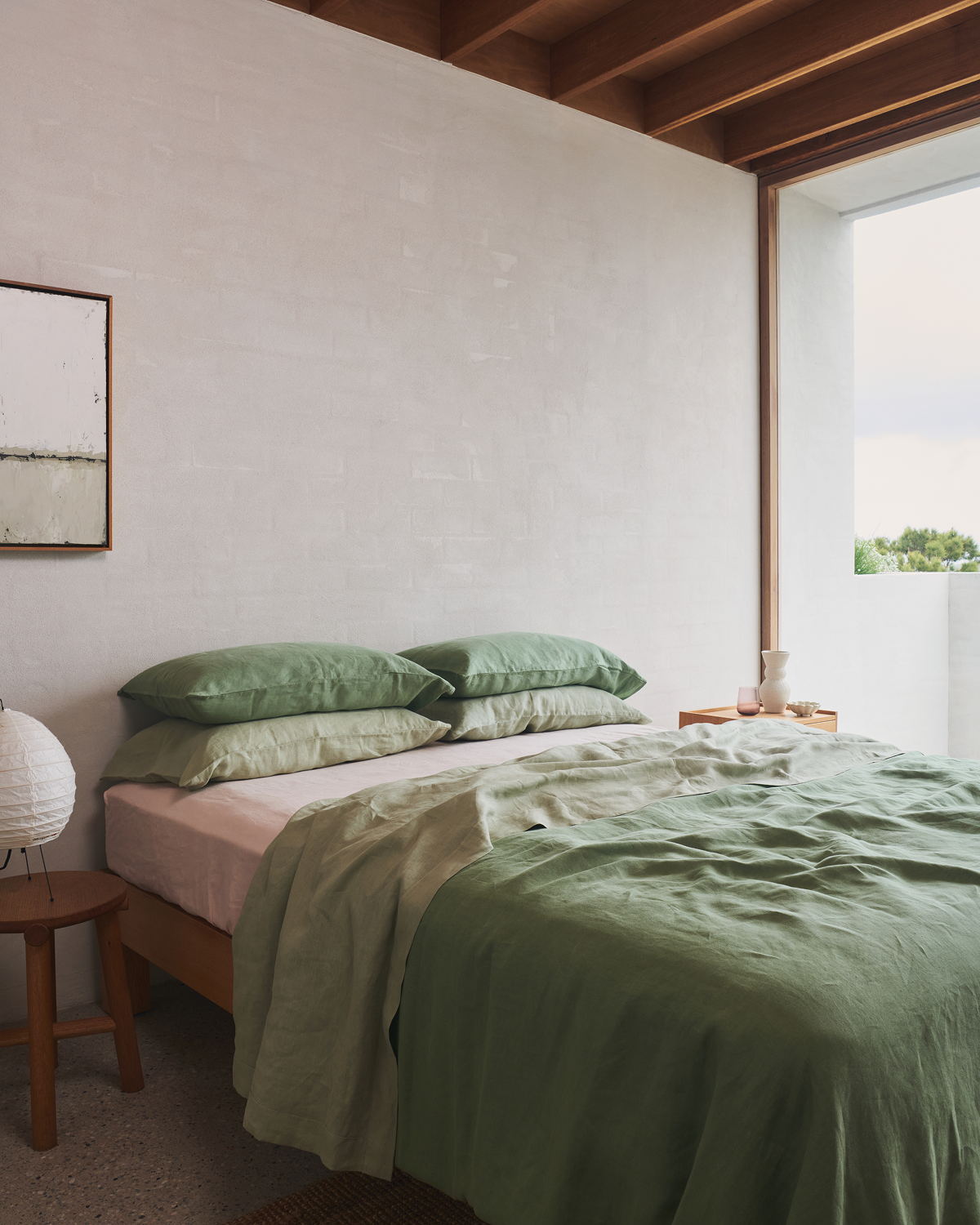 Pistachio 100% French Flax Linen Duvet Cover