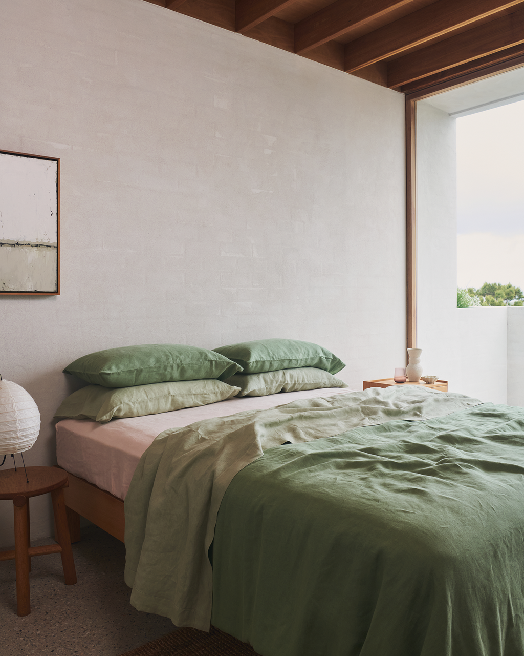Rosewater 100% French Flax Linen Fitted Sheet