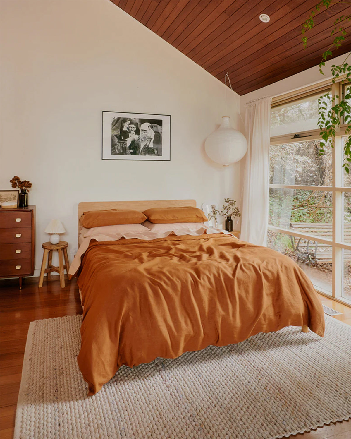 Rust 100% Flax Linen King Pillowcases (Set of Two)