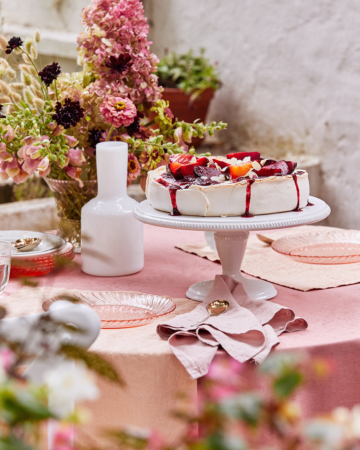 Pink Clay 100% French Flax Linen Tablecloth