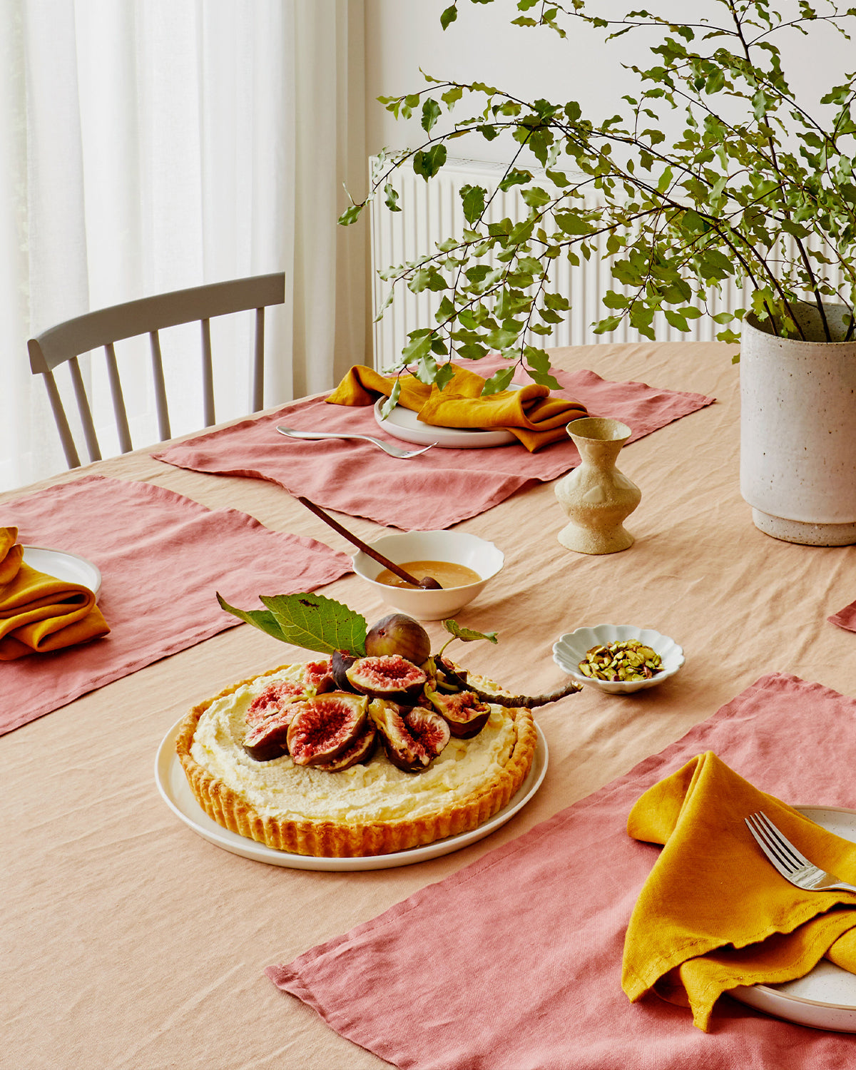 Terracotta 100% French Flax Linen Tablecloth