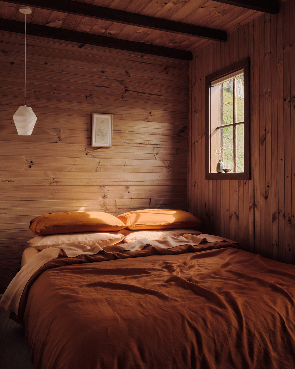 Rust 100% French Flax Linen Duvet Cover