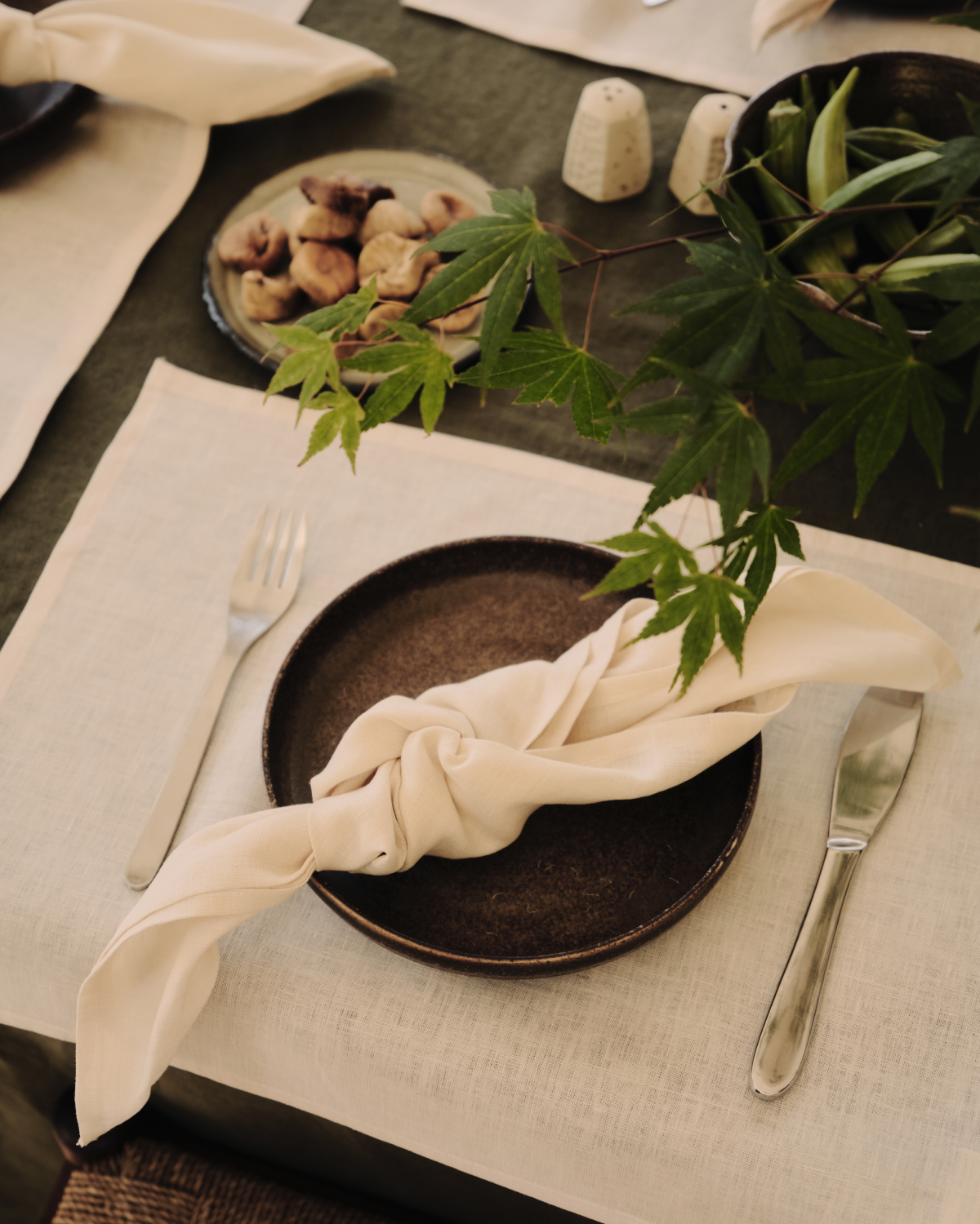 Oatmeal 100% French Flax Linen Napkins(Set of Four)