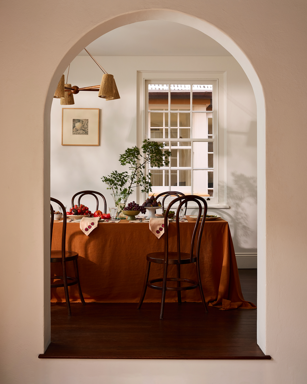 Rust 100% French Flax Linen Tablecloth