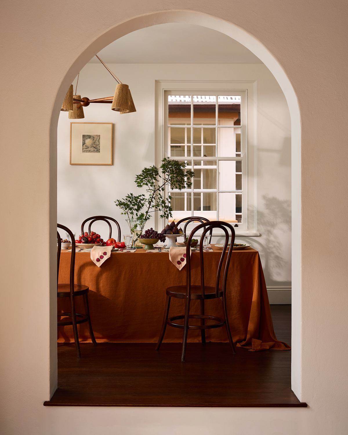 Rust 100% French Flax Linen Tablecloth