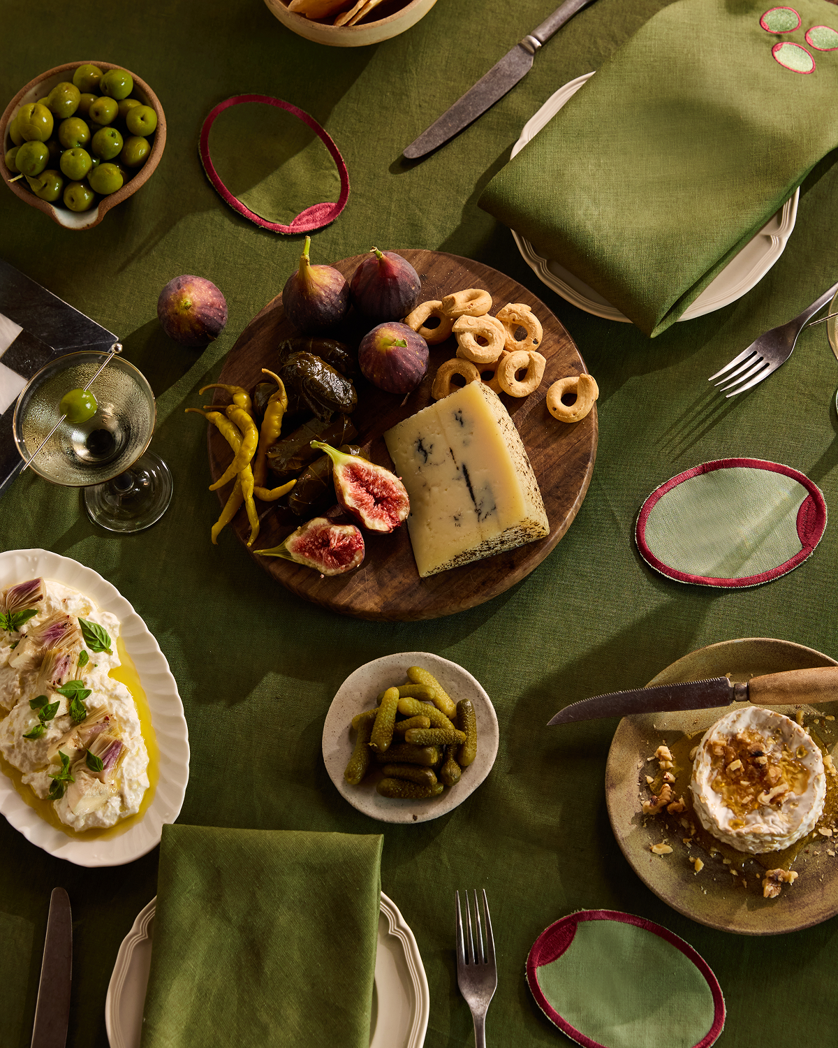 Olive 100% French Flax Linen Tablecloth