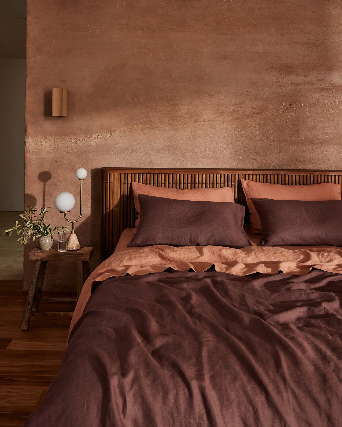 Cacao & Hazelnut 100% French Flax Linen Bedding Bundle