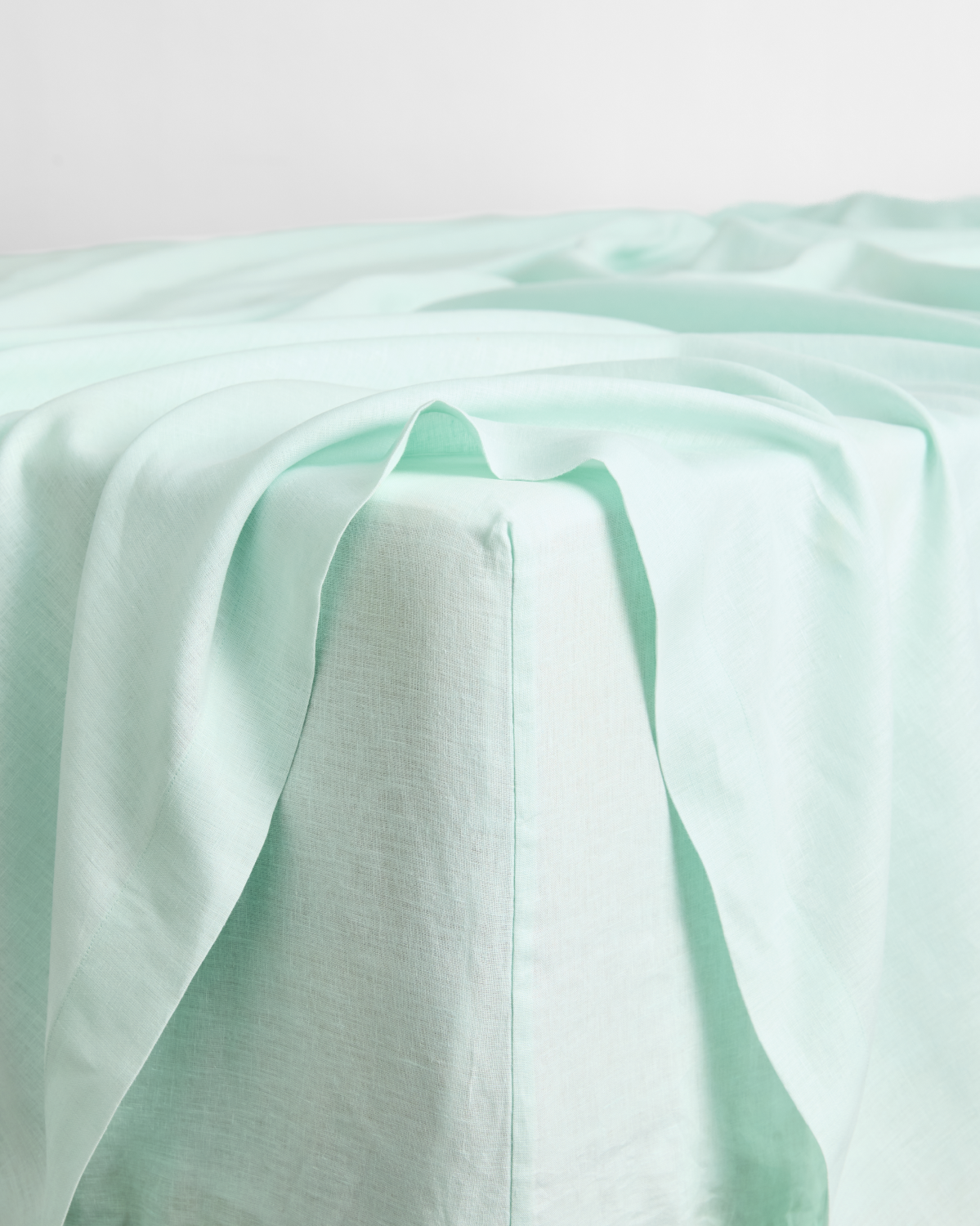 Mint 100% French Flax Linen Fitted Sheet