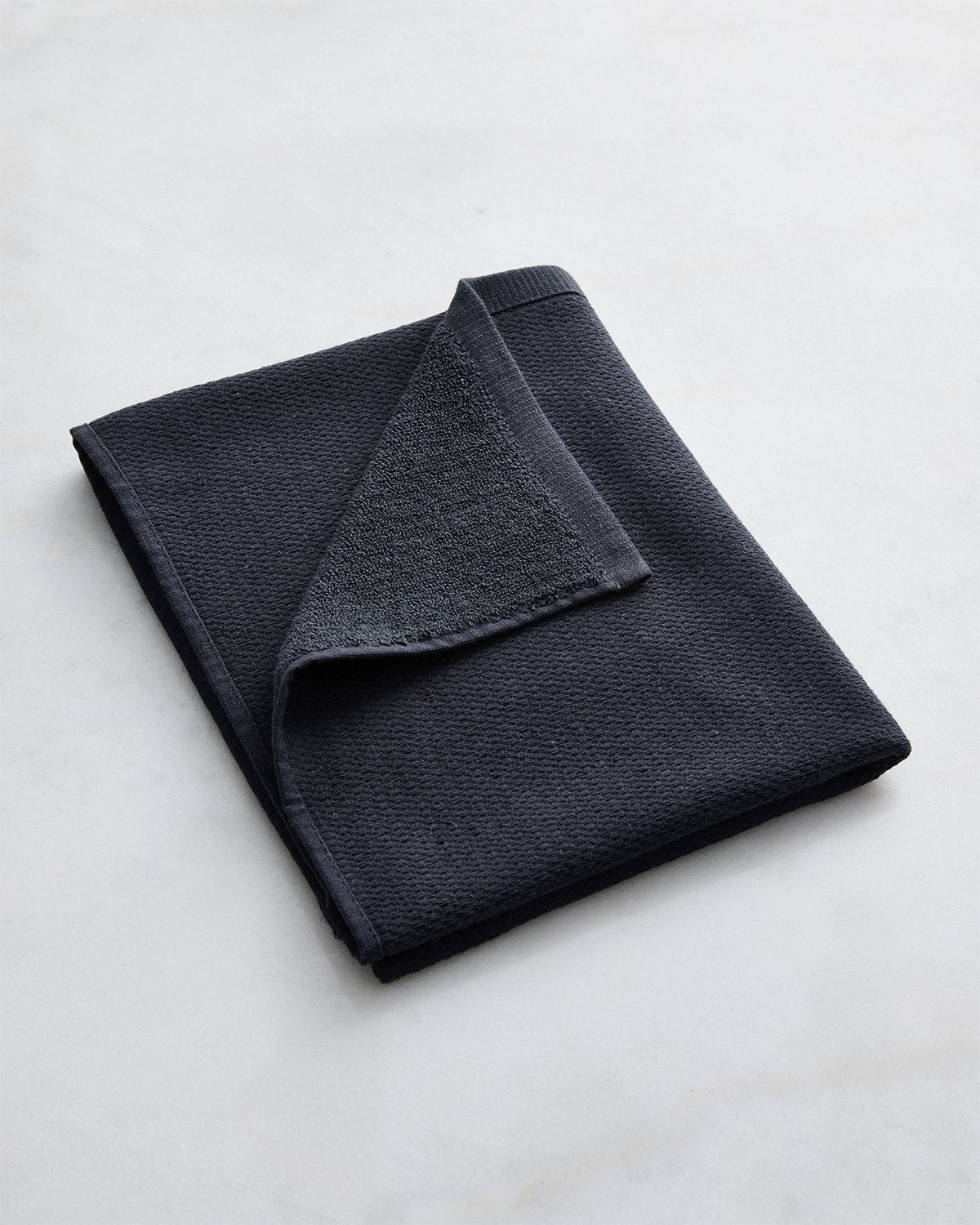 Charcoal 100% French Flax Linen Waffle Bath Mat