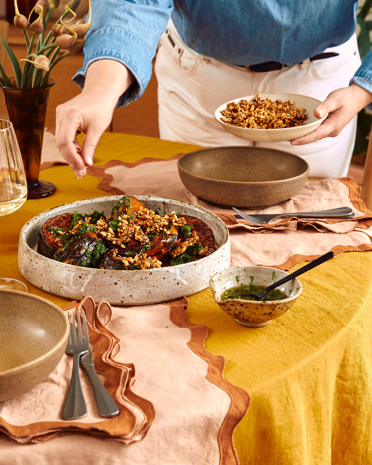 Turmeric 100% French Flax Linen Tablecloth