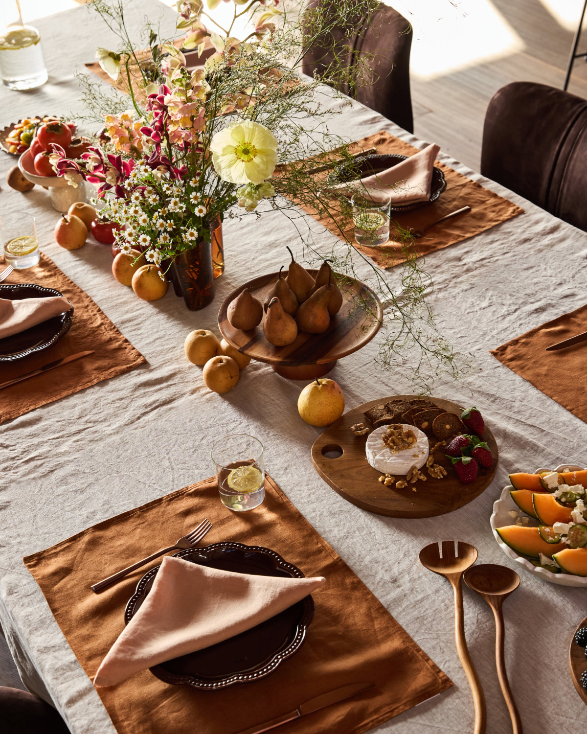 Terracotta 100% French Flax Linen Napkins (Set of Four)