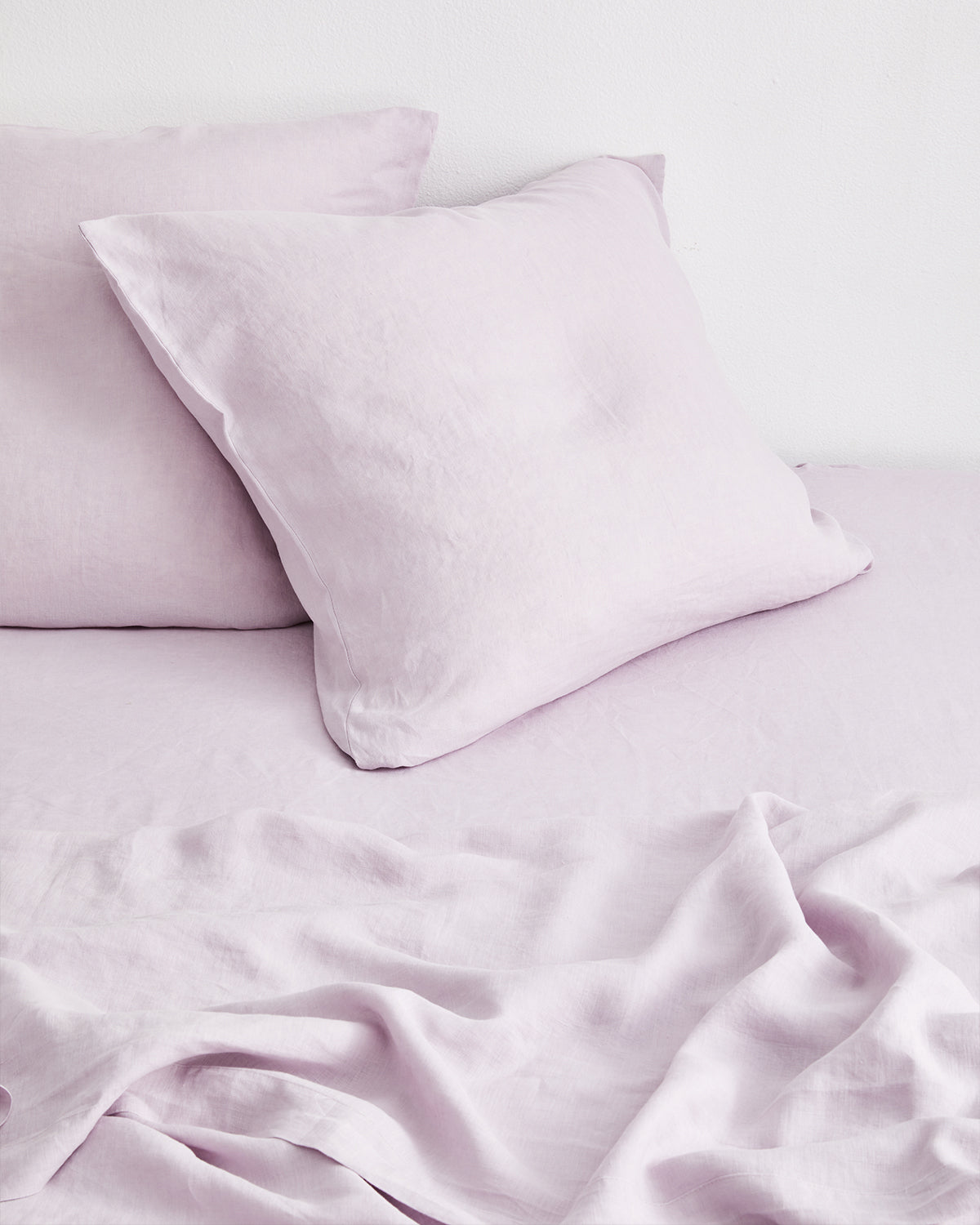 Lilac 100% French Flax Linen European Pillowcases (Set of Two)