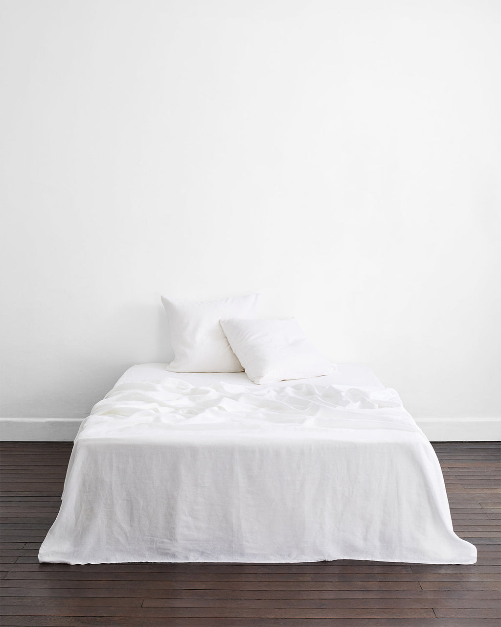 White 100% French Flax Linen European Pillowcases (Set of Two)