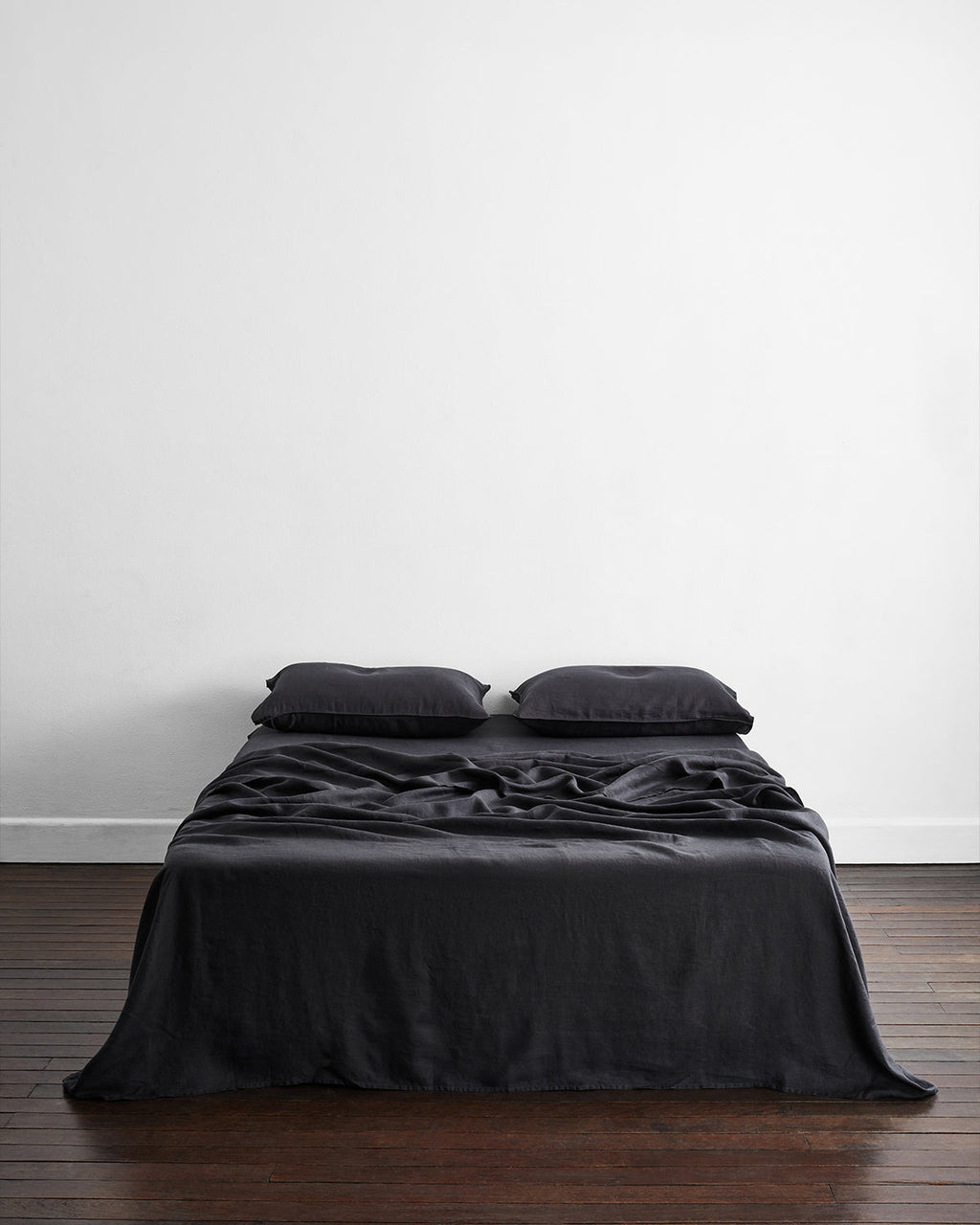 Charcoal 100% Flax Linen King Pillowcases (Set of Two)