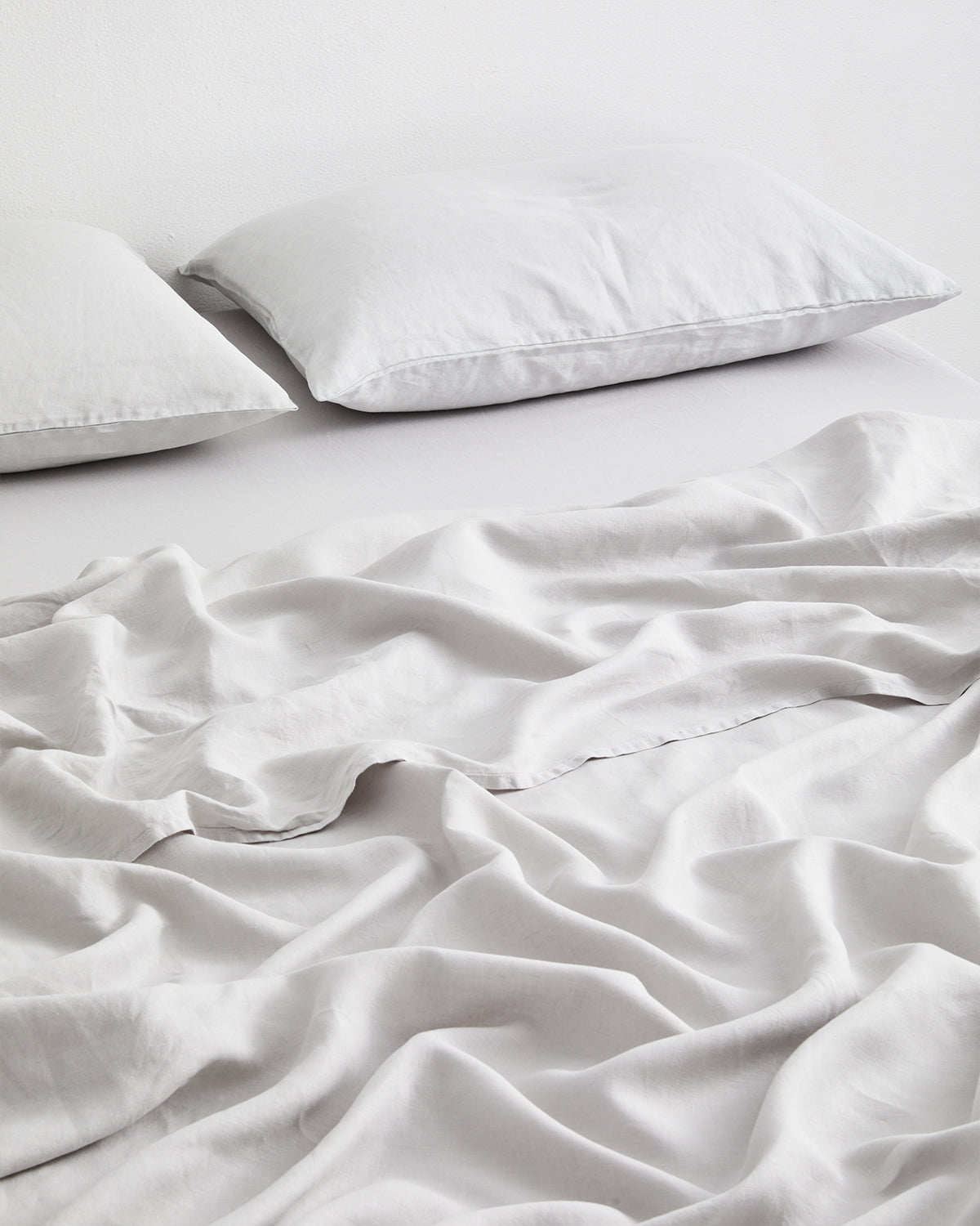 Fog 100% French Flax Linen Flat Sheet
