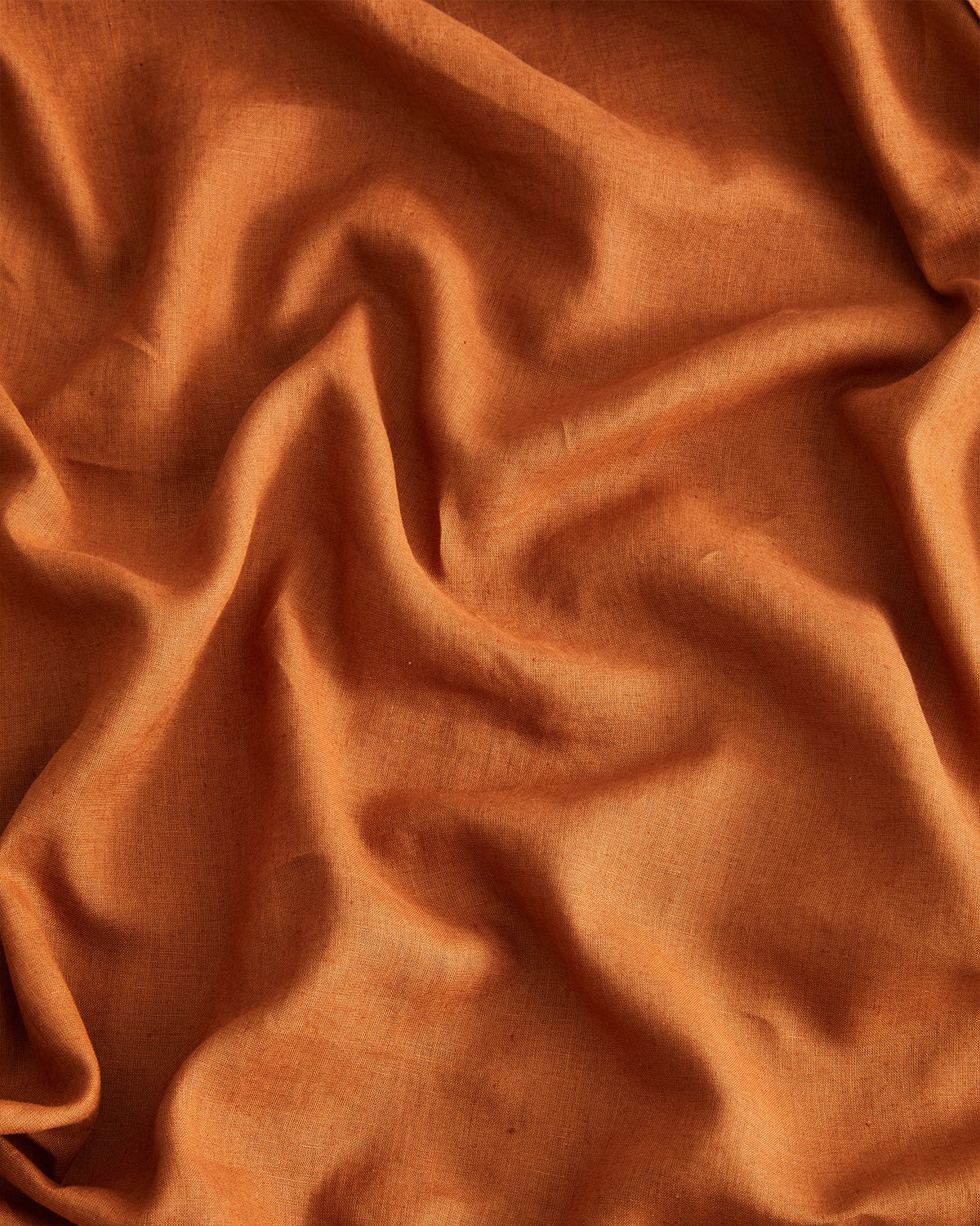 Rust 100% French Flax Linen Flat Sheet