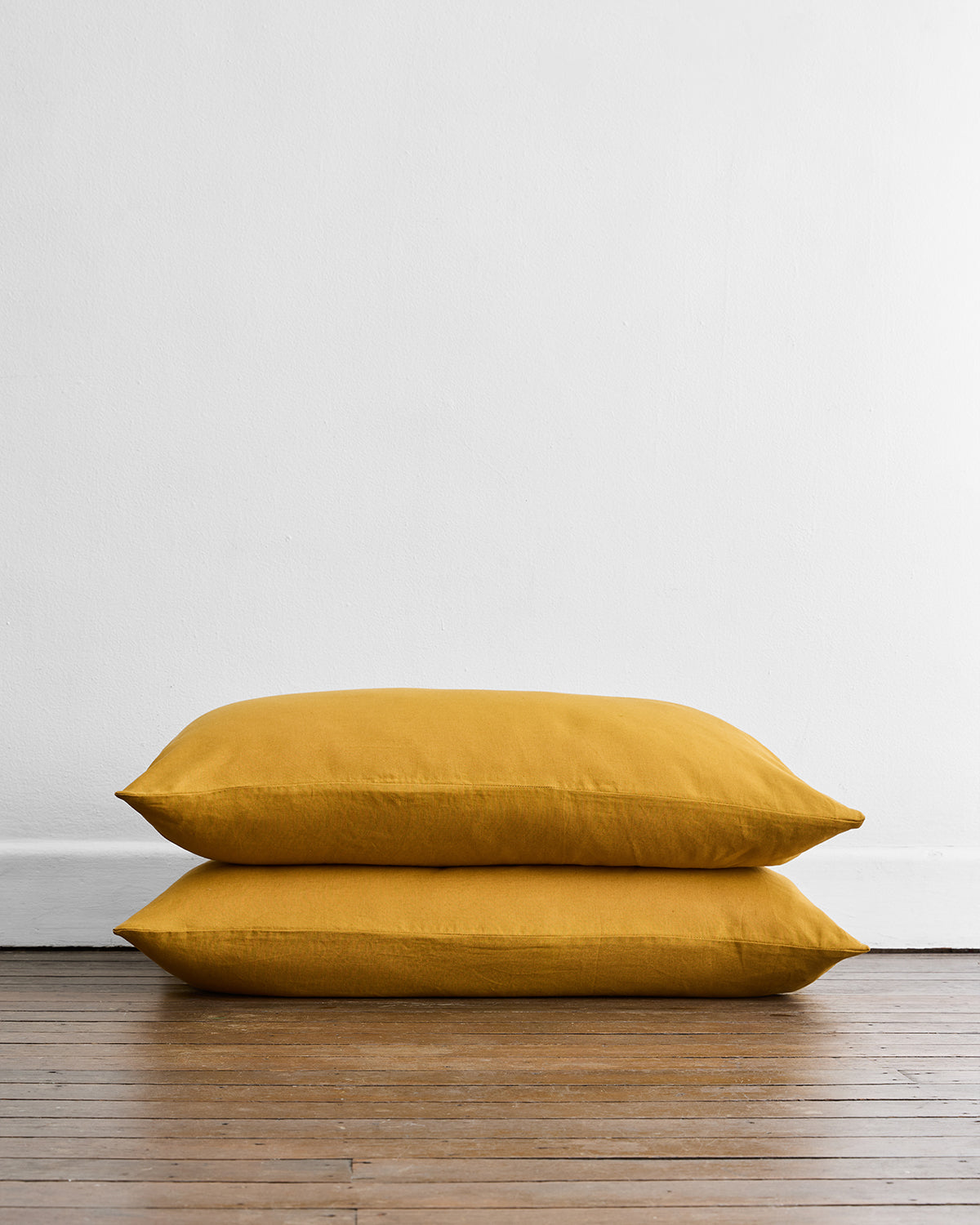 Turmeric 100% Flax Linen King Pillowcases (Set of Two)