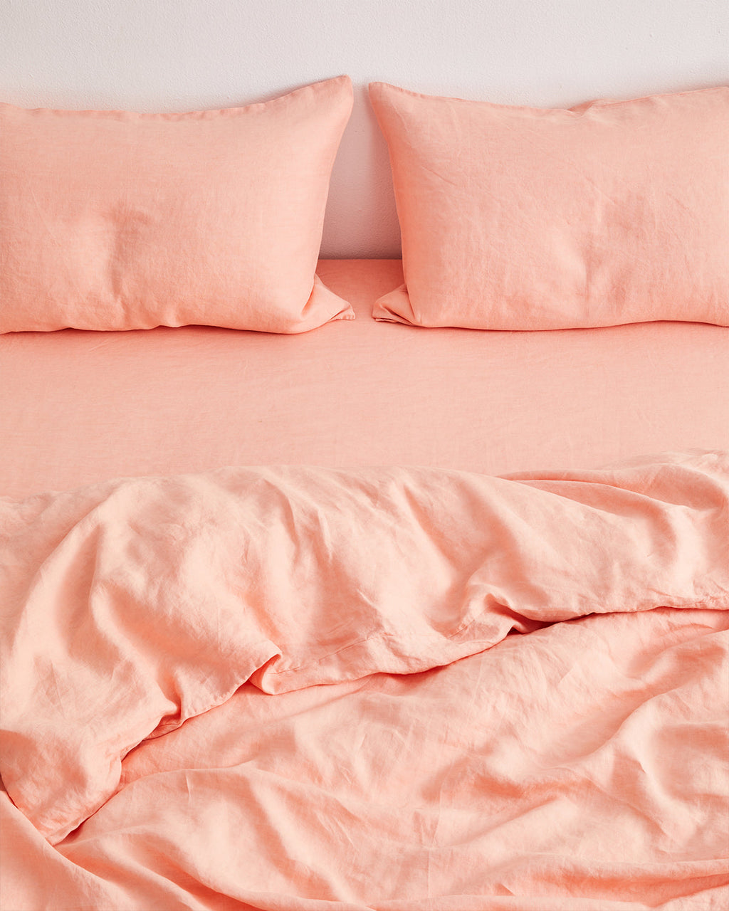 Peach 100% French Flax Linen Pillowcases (Set of Two)