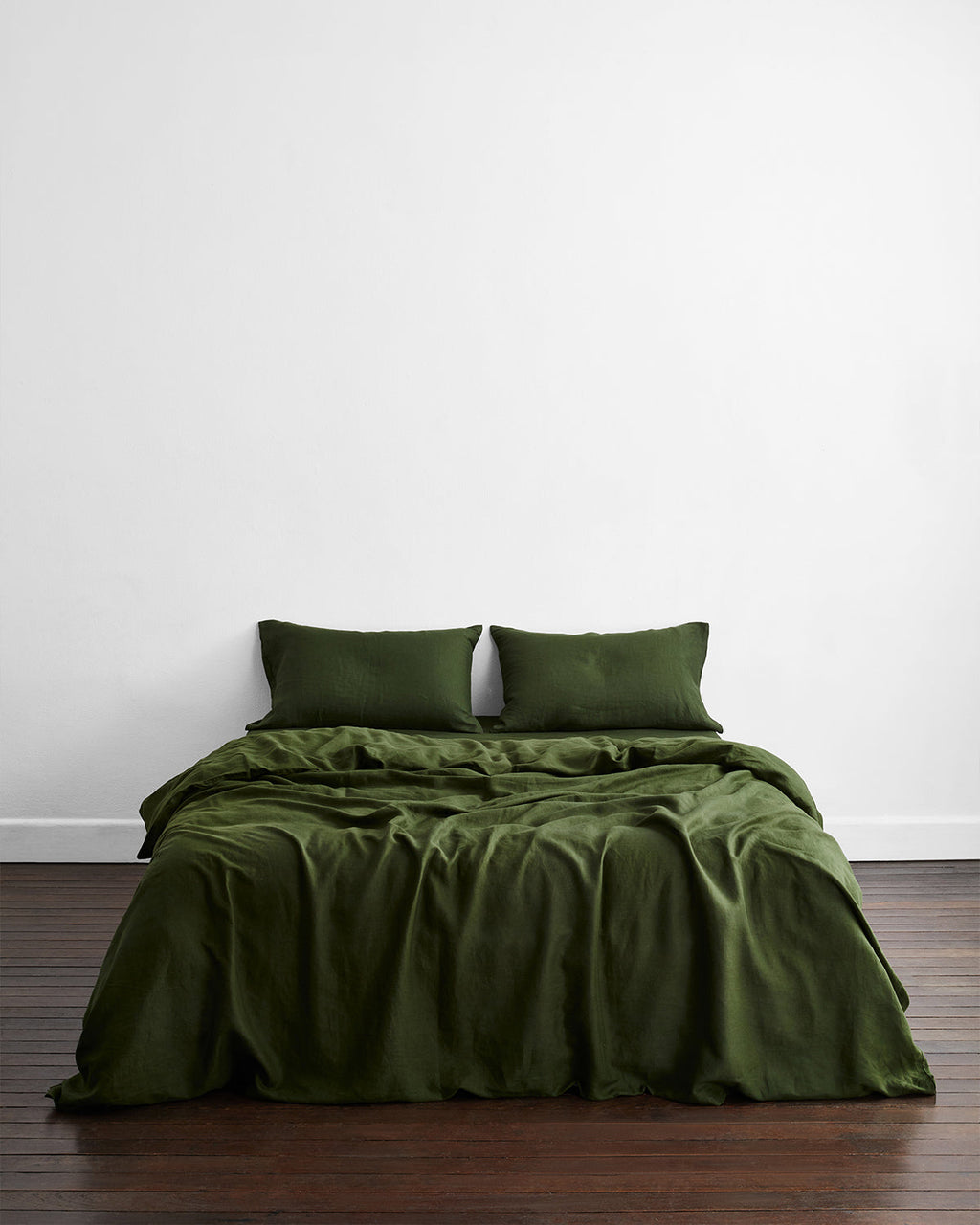 Olive 100% French Flax Linen Pillowcases (Set of Two)