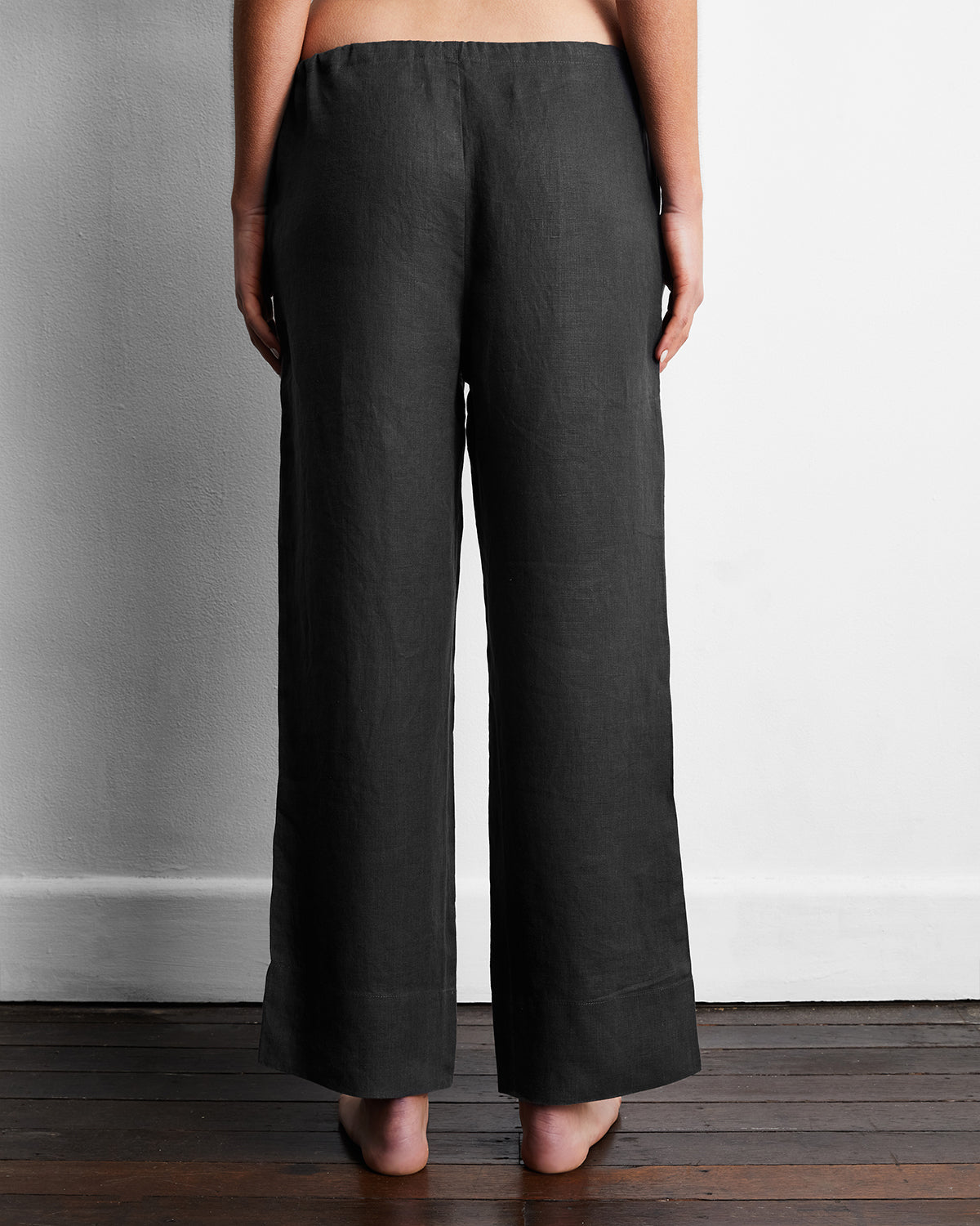 Charcoal 100% French Flax Linen Pants