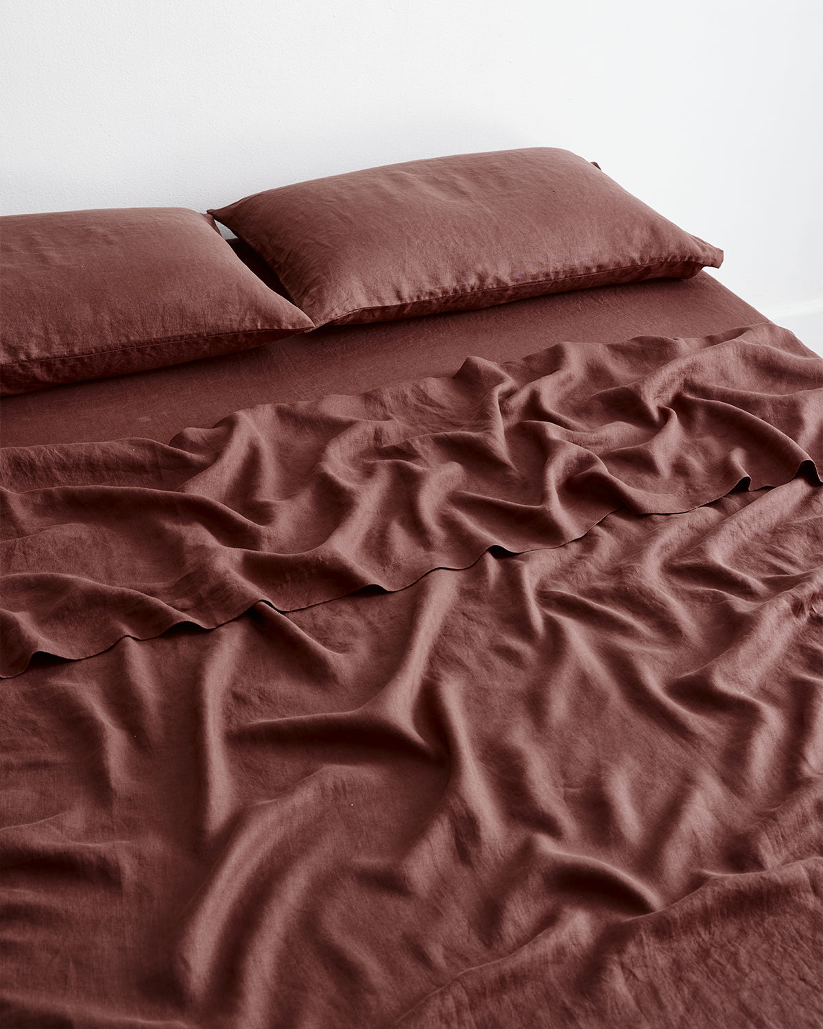 Cacao 100% French Flax Linen King Pillowcases (Set of Two)