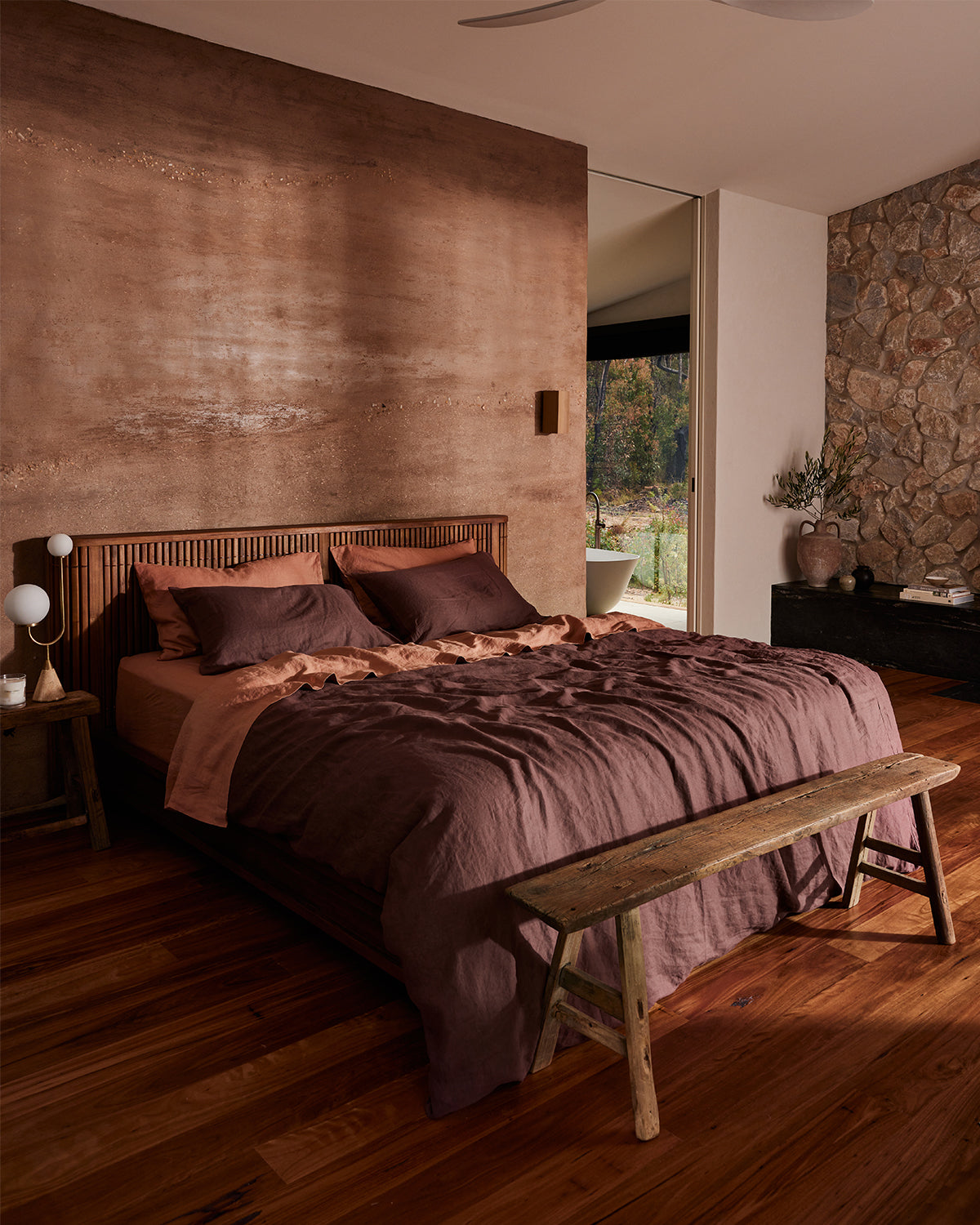 Cacao & Hazelnut 100% French Flax Linen Bedding Bundle