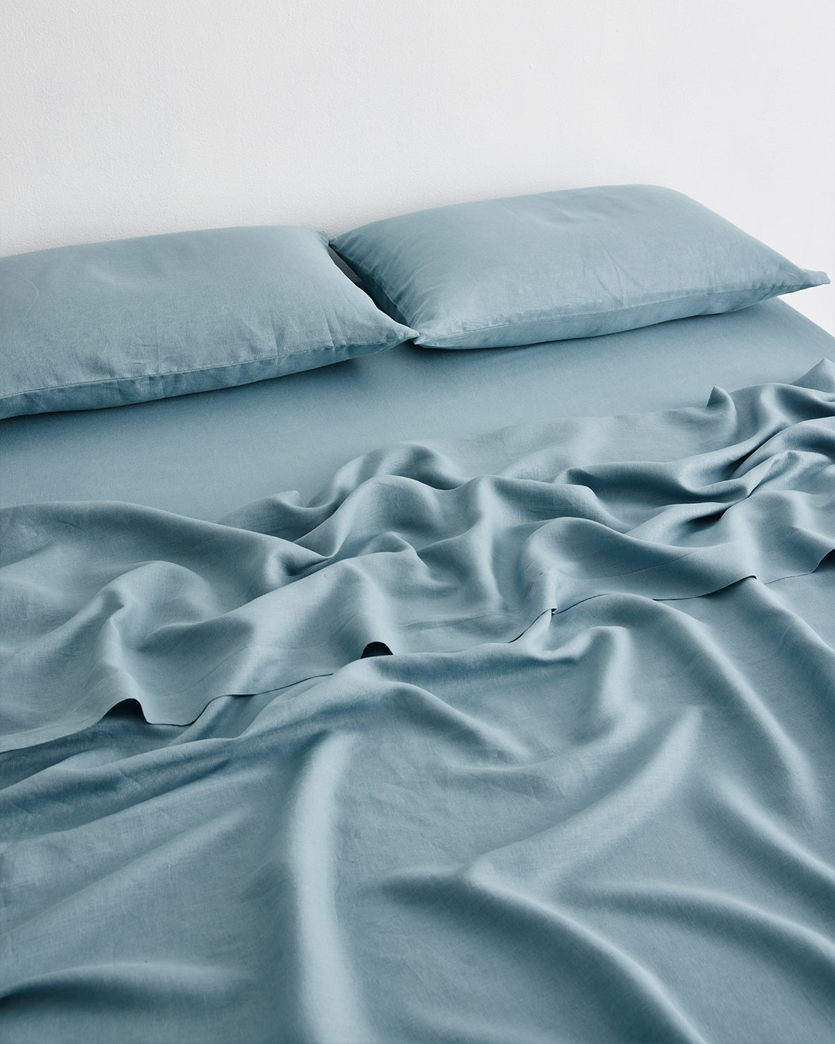 Lagoon 100% French Flax Linen King Pillowcases (Set of Two)