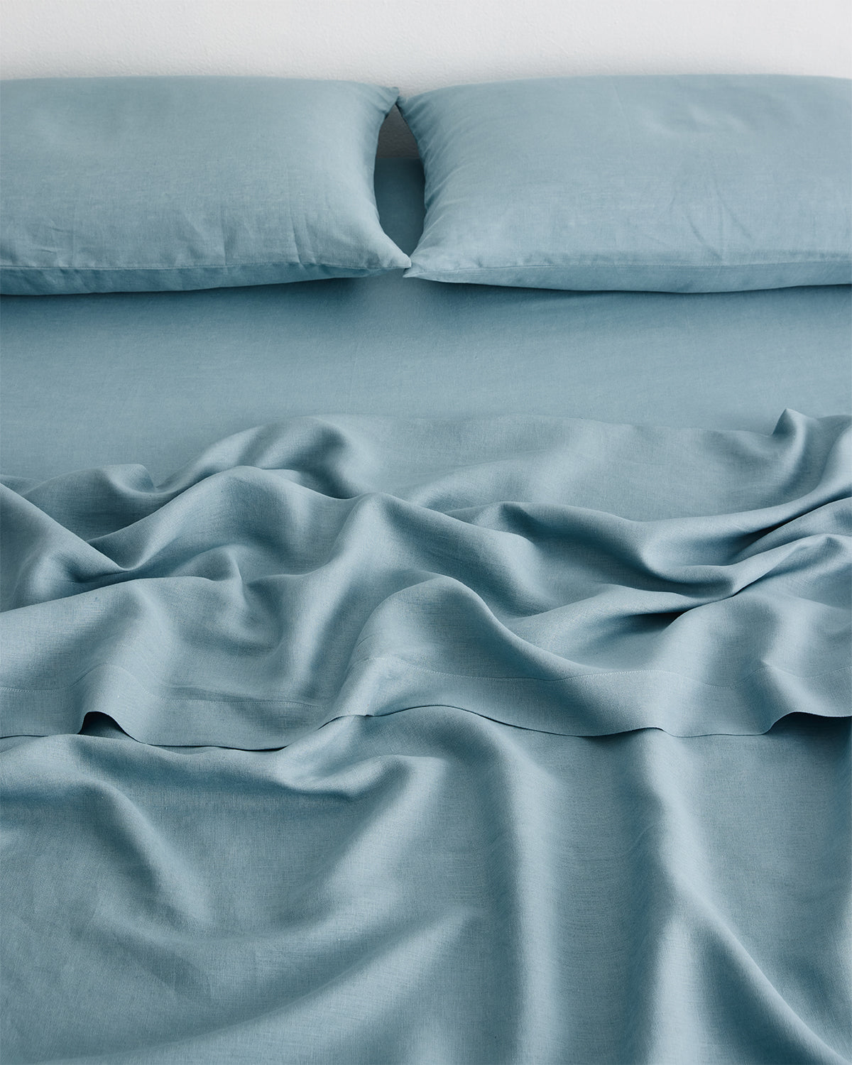 Lagoon 100% French Flax Linen Fitted Sheet