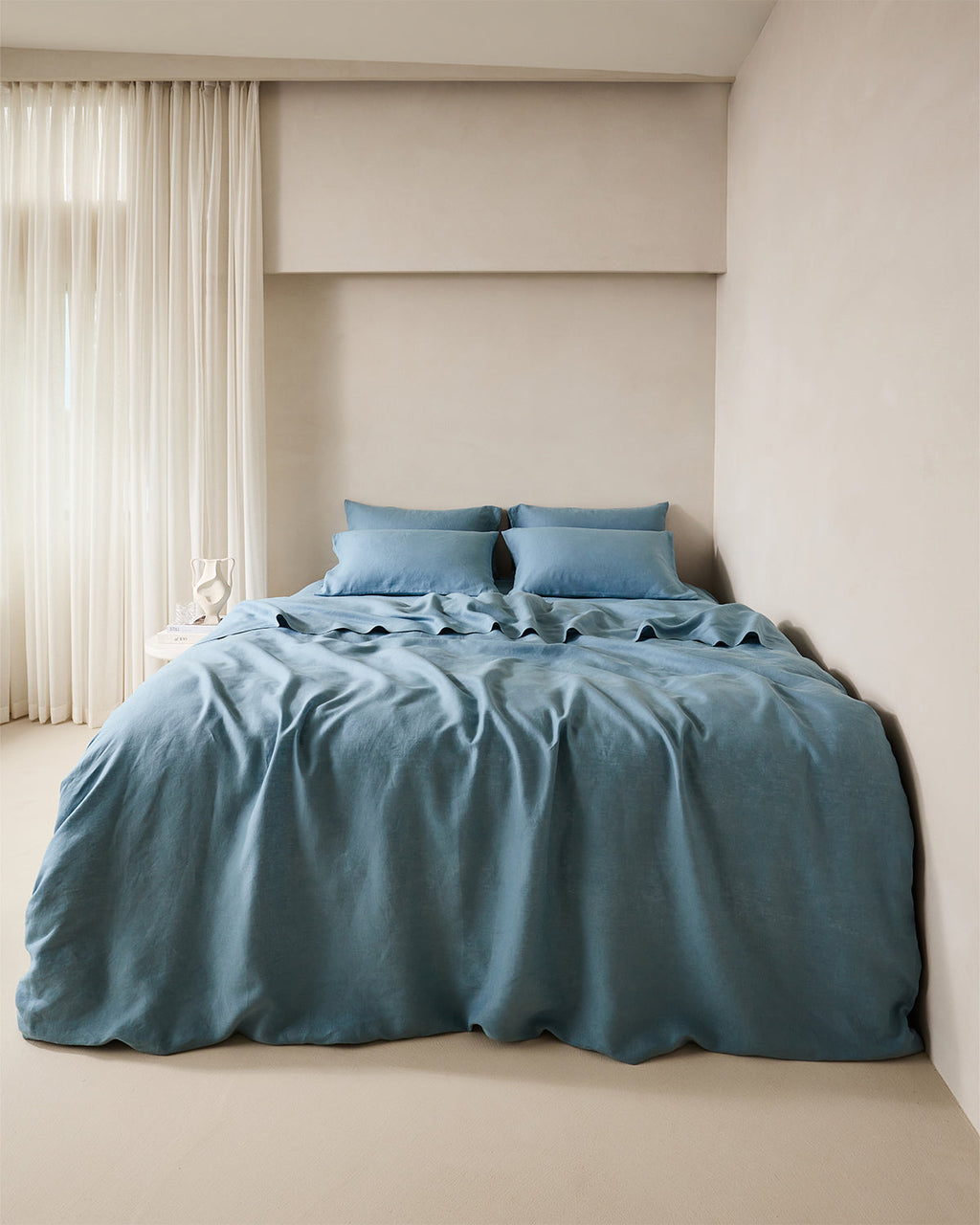 Lagoon 100% French Flax Linen King Pillowcases (Set of Two)