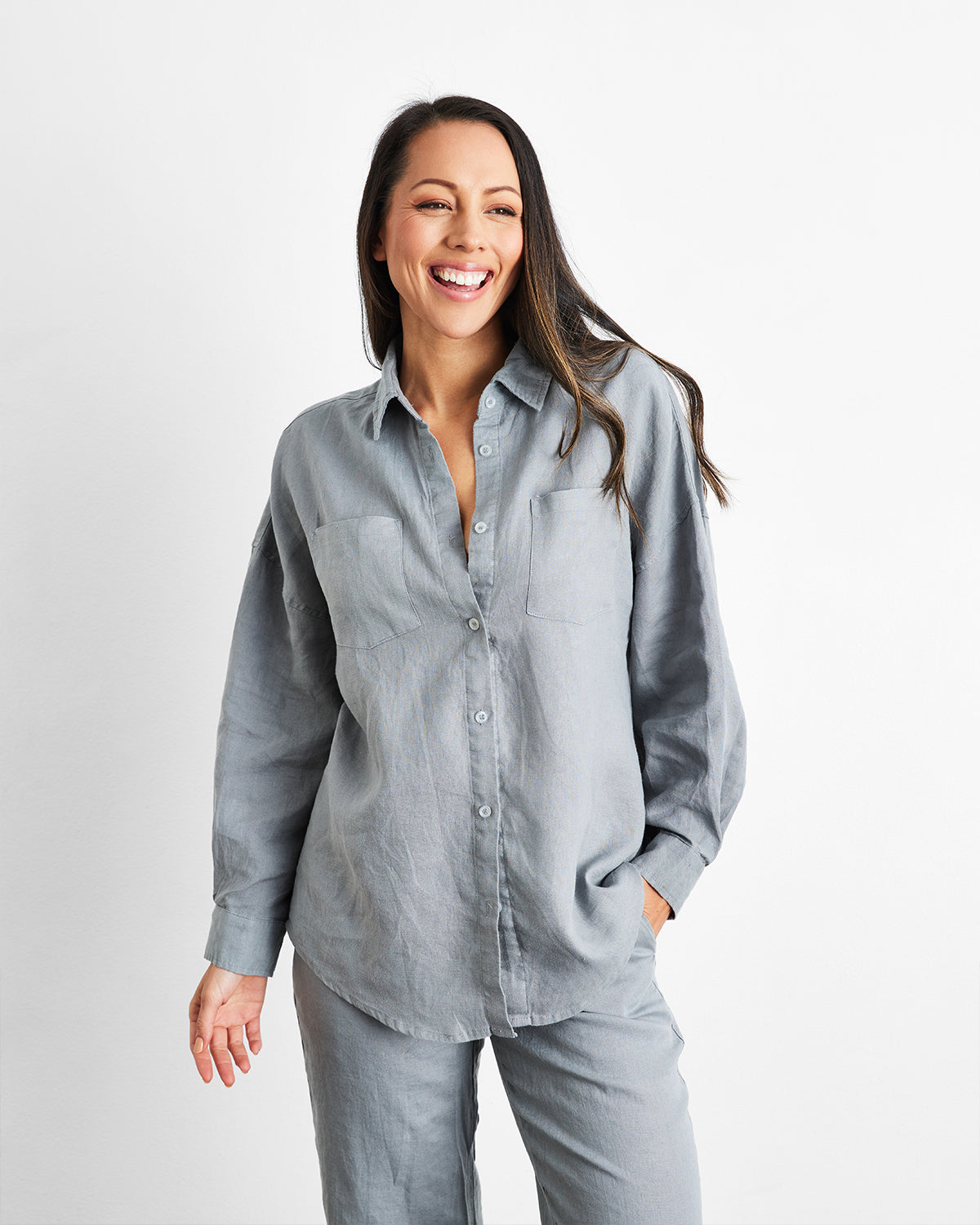 Mineral 100% French Flax Linen Long Sleeve Shirt