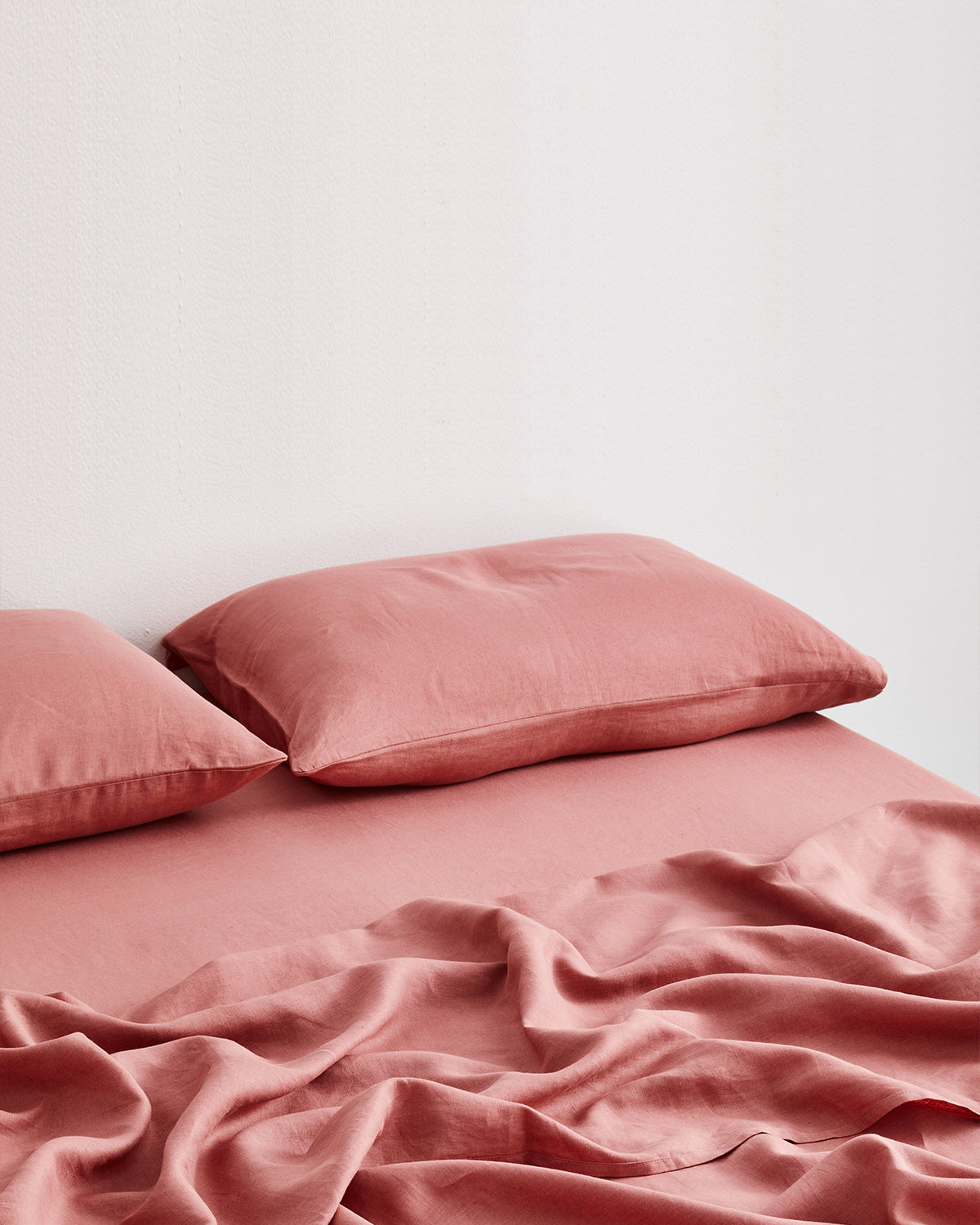 Pink Clay 100% French Flax Linen Fitted Sheet