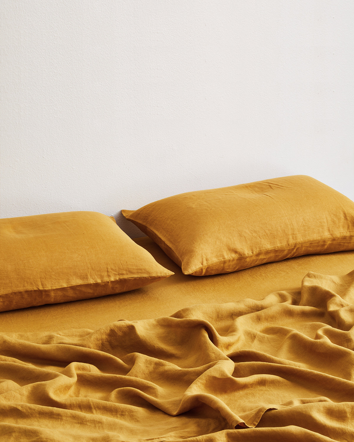 Turmeric 100% French Flax Linen Fitted Sheet