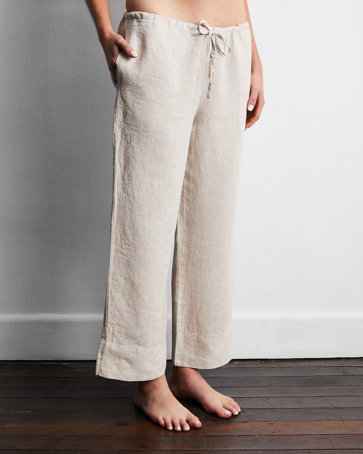 Oatmeal 100% French Flax Linen Pants