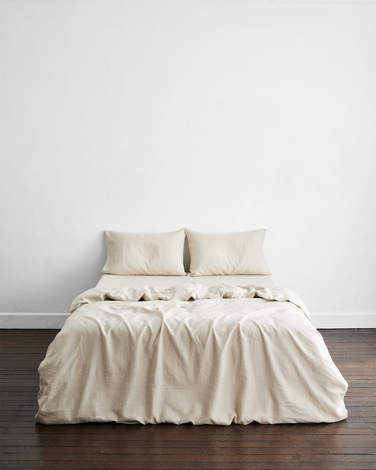 Oatmeal & White Stripe 100% French Flax Linen Pillowcases (Set of Two)