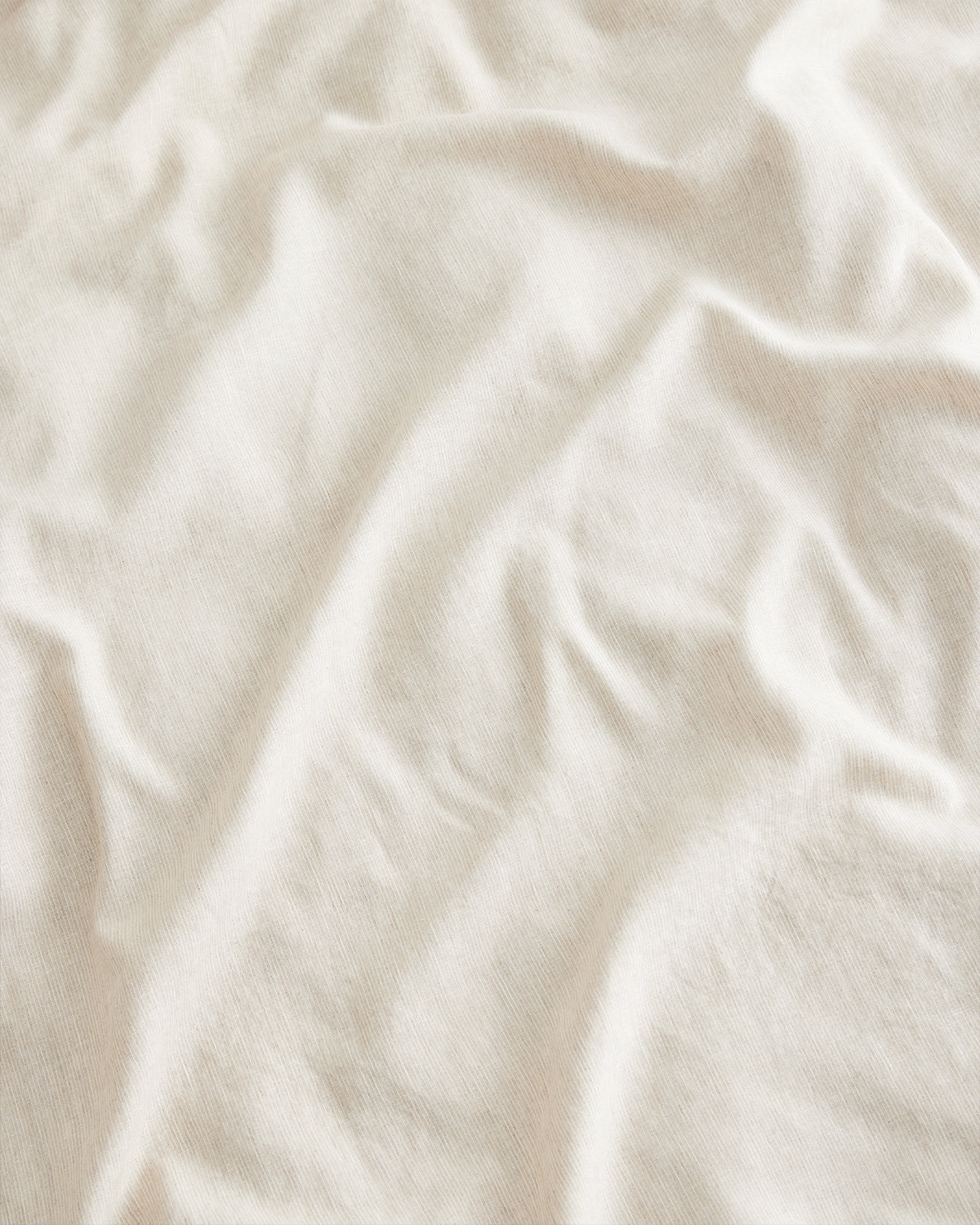 Oatmeal & White Stripe 100% French Flax Linen Flat Sheet