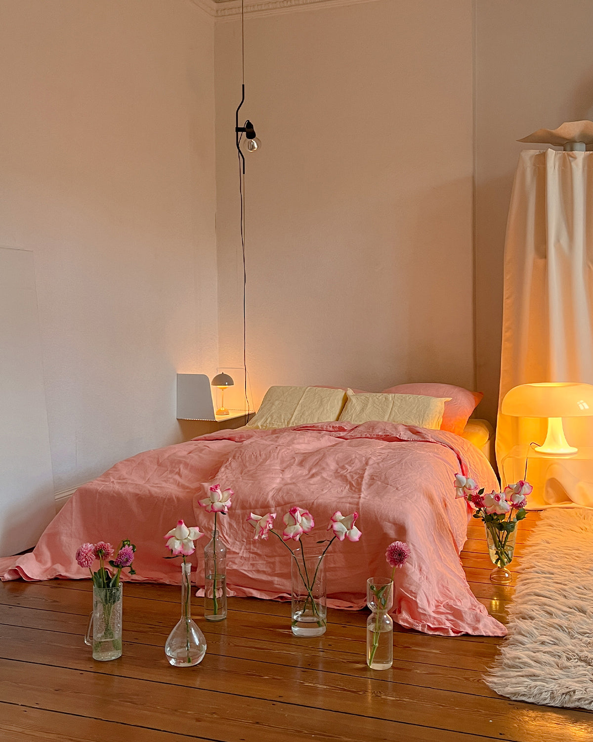 Peach 100% French Flax Linen Pillowcases (Set of Two)