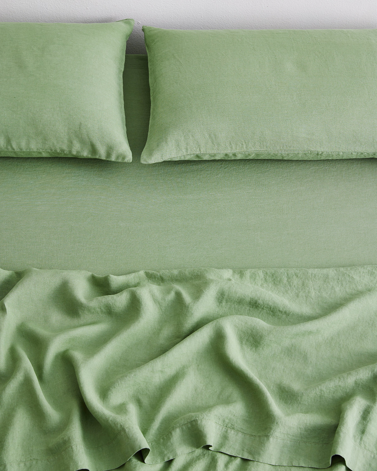 Pistachio 100% French Flax Linen Fitted Sheet