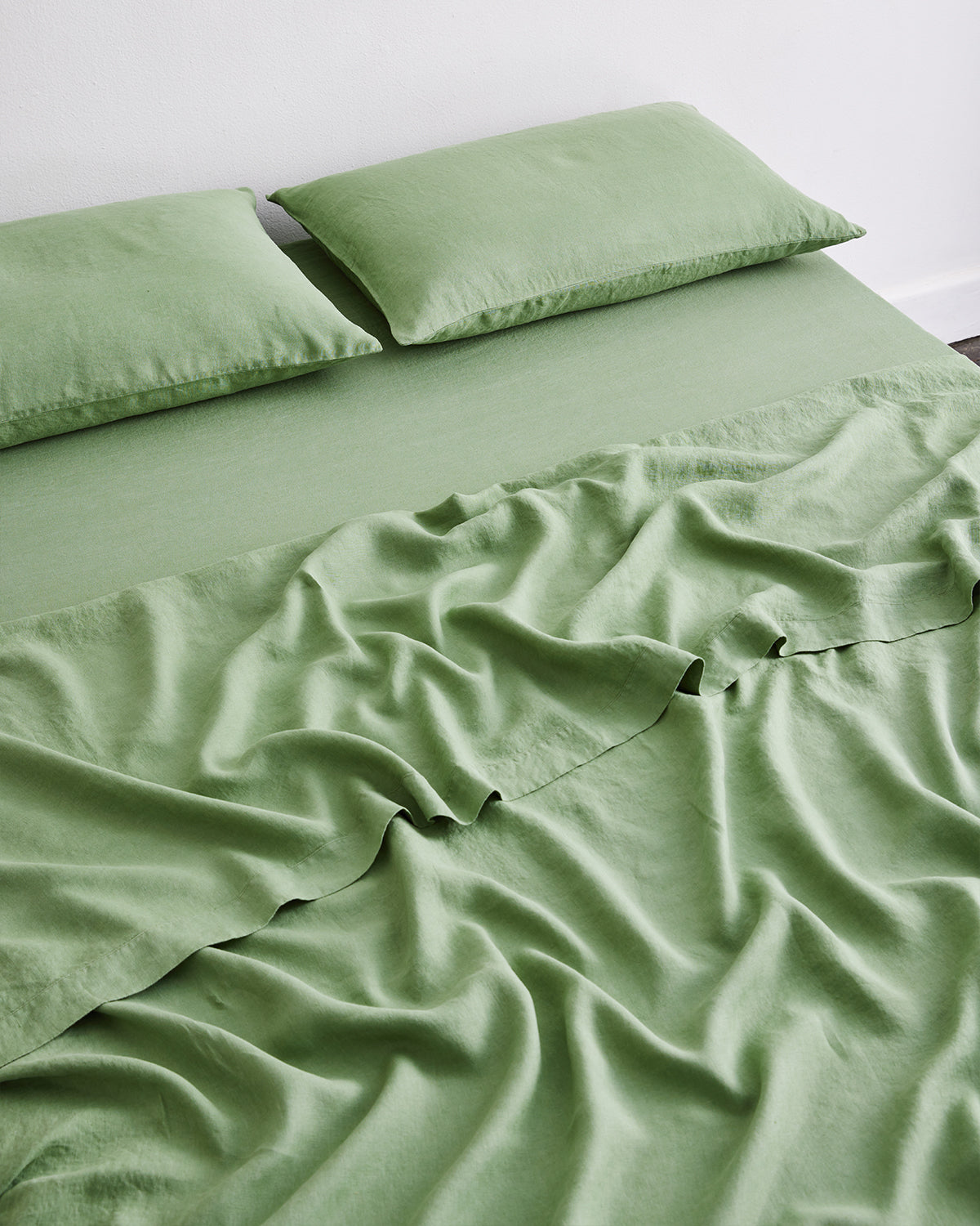 Pistachio 100% French Flax Linen Flat Sheet