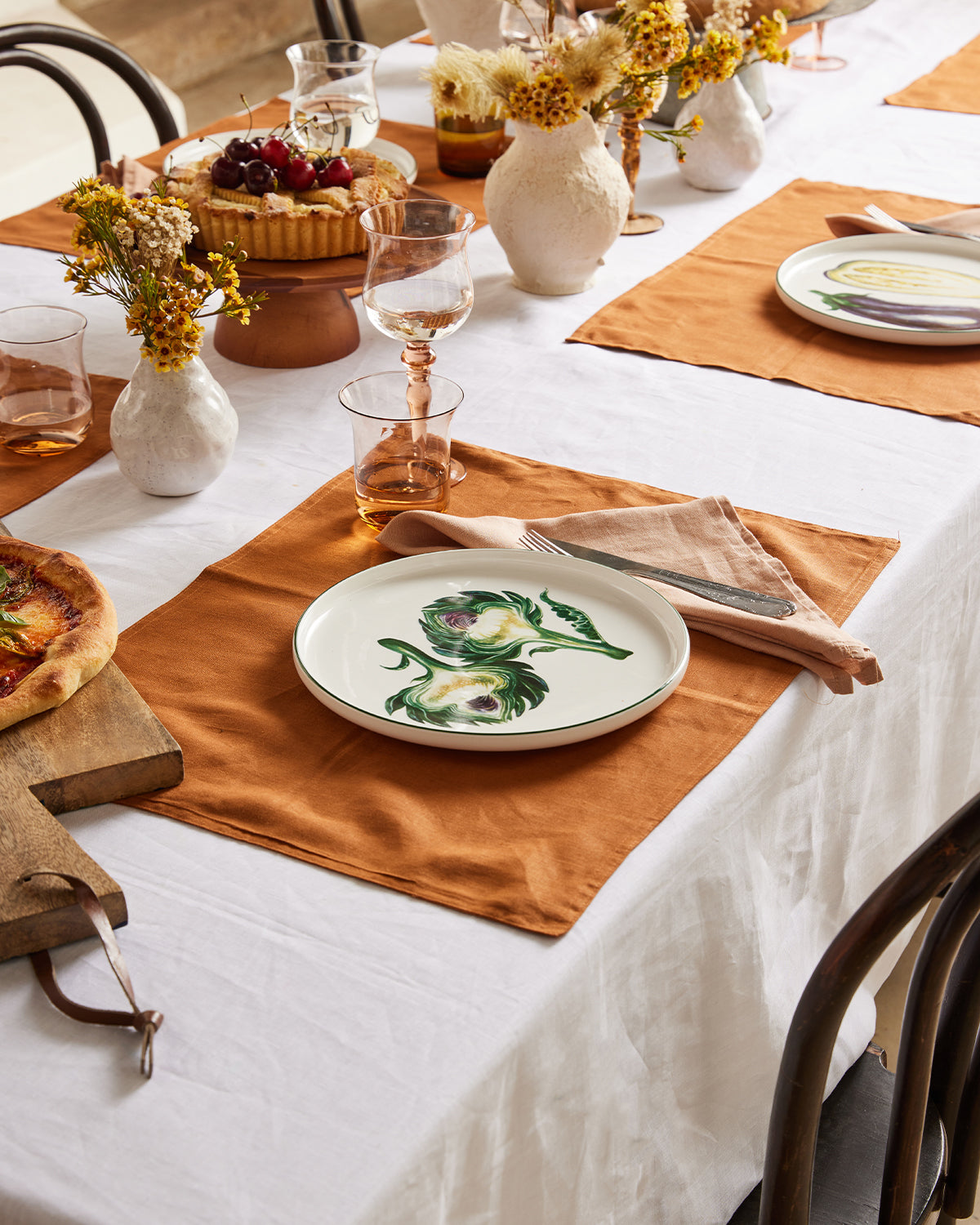 White 100% French Flax Linen Tablecloth