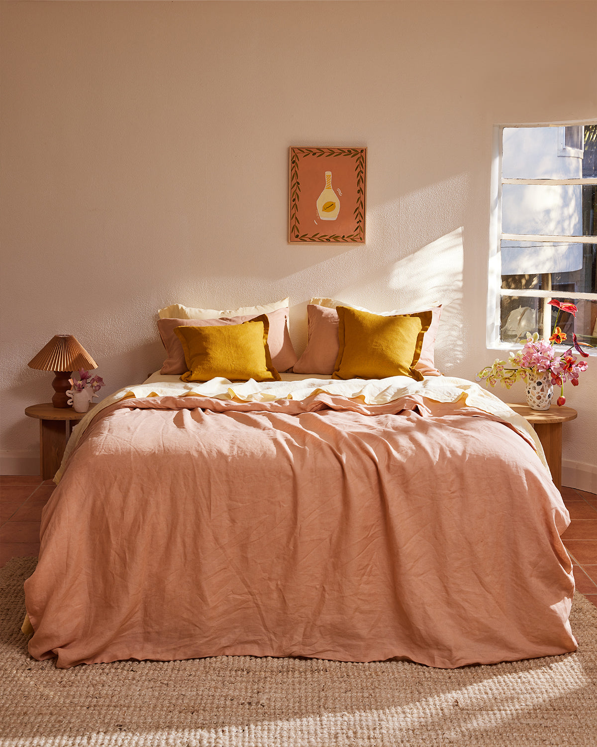 Terracotta 100% French Flax Linen Duvet Cover
