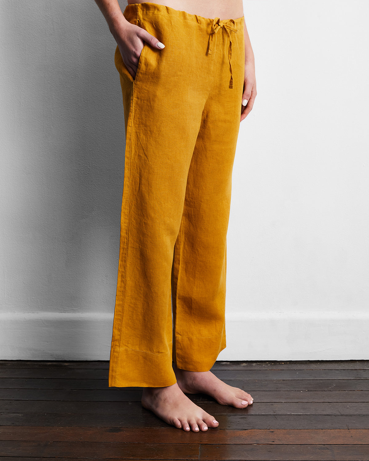 Turmeric 100% French Flax Linen Pants